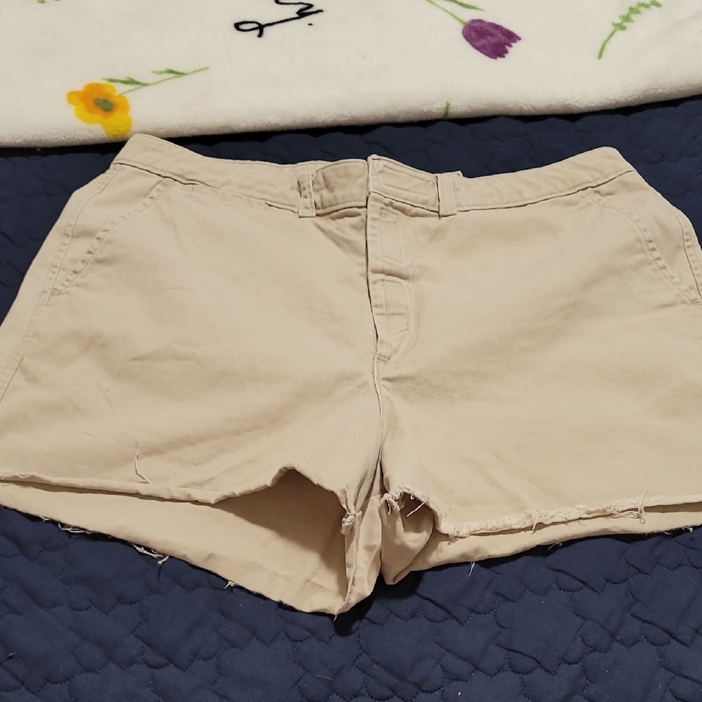 The Limited Tan Cargo Shorts with Cuffed Hems